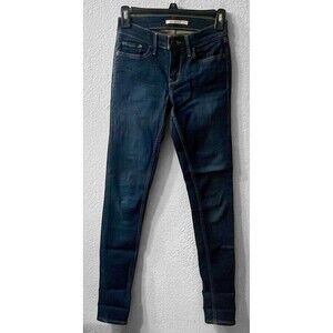 Levi's 710 Super Skinny Dark Blue Jeans Women's Stretch Denim Size 25X32 EUC
